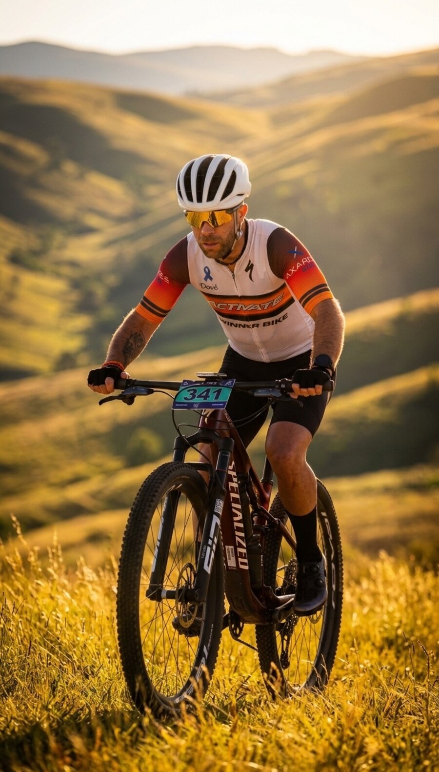 Matías Coppola pedaleando